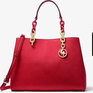 Michael Kors Cynthia Saffiano Leather Satchel Purse